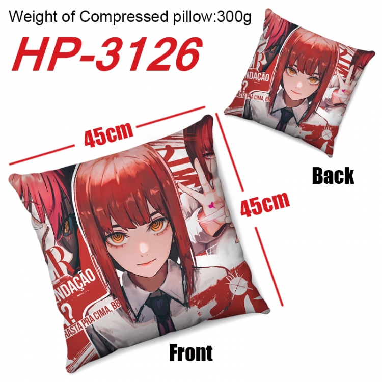 Chainsaw man  Anime digital printing double-sided printed pillow 45X45cm NO FILLING HP-3126