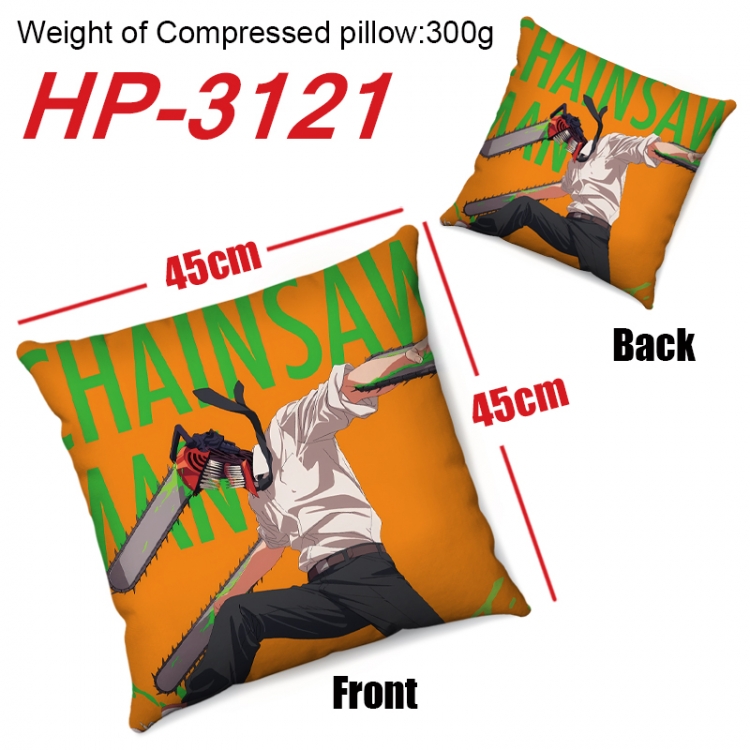 Chainsaw man  Anime digital printing double-sided printed pillow 45X45cm NO FILLING HP-3121