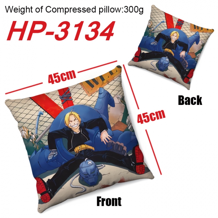 Fullmetal Alchemist  Anime digital printing double-sided printed pillow 45X45cm NO FILLING HP-3134