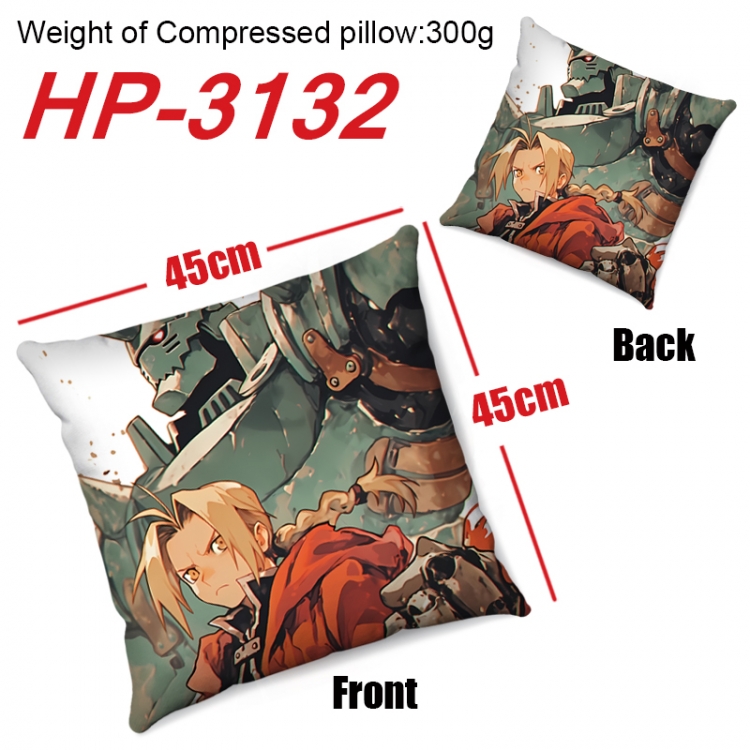 Fullmetal Alchemist  Anime digital printing double-sided printed pillow 45X45cm NO FILLING HP-3132