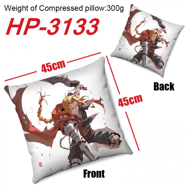 Fullmetal Alchemist  Anime digital printing double-sided printed pillow 45X45cm NO FILLING  HP-3133