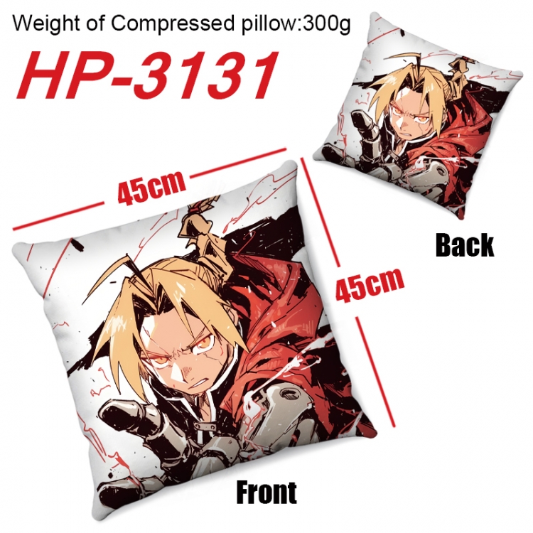 Fullmetal Alchemist  Anime digital printing double-sided printed pillow 45X45cm NO FILLING  HP-3131