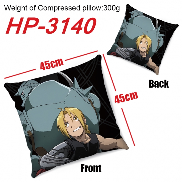 Fullmetal Alchemist  Anime digital printing double-sided printed pillow 45X45cm NO FILLING HP-3140