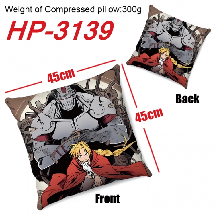 Fullmetal Alchemist  Anime digital printing double-sided printed pillow 45X45cm NO FILLING  HP-3139