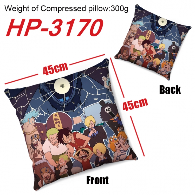 One Piece  Anime digital printing double-sided printed pillow 45X45cm NO FILLING HP-3170