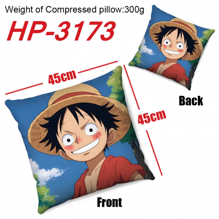 One Piece  Anime digital printing double-sided printed pillow 45X45cm NO FILLING HP-3173