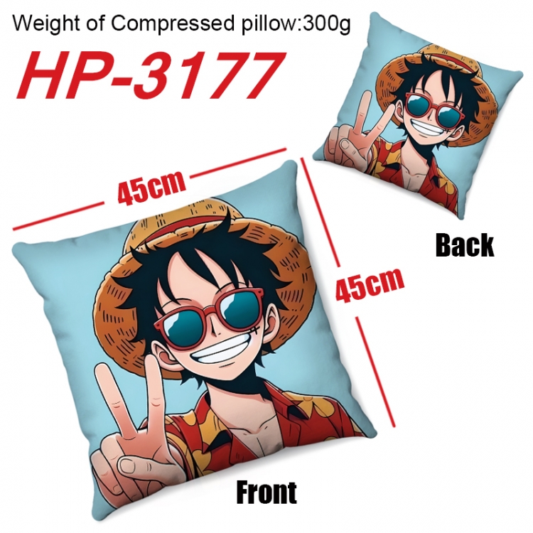 One Piece  Anime digital printing double-sided printed pillow 45X45cm NO FILLING HP-3177