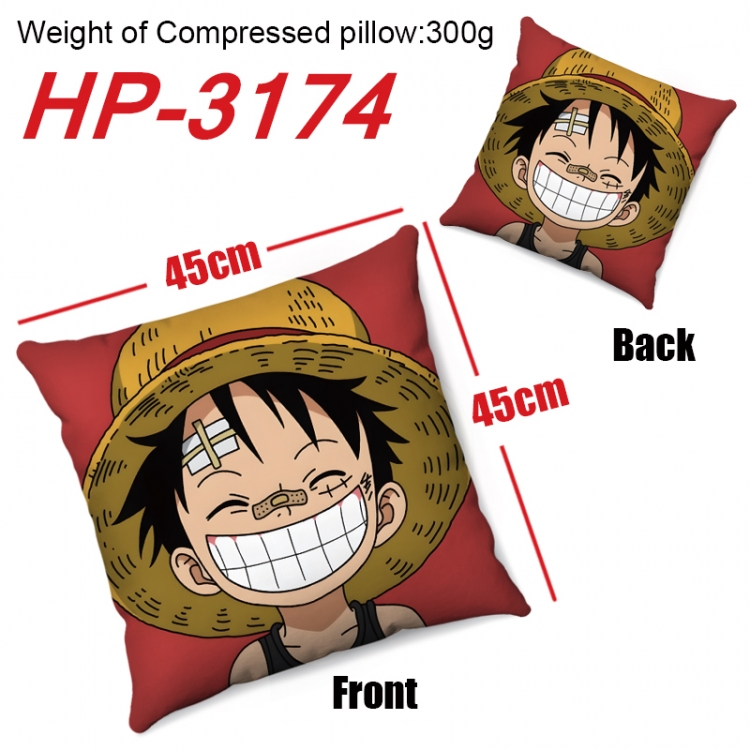 One Piece  Anime digital printing double-sided printed pillow 45X45cm NO FILLING  HP-3174