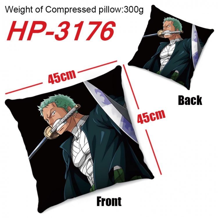 One Piece  Anime digital printing double-sided printed pillow 45X45cm NO FILLING  HP-3176