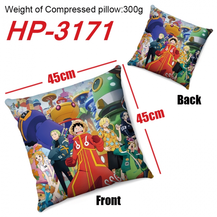 One Piece  Anime digital printing double-sided printed pillow 45X45cm NO FILLING  HP-3171