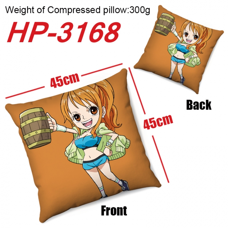 One Piece  Anime digital printing double-sided printed pillow 45X45cm NO FILLING  HP-3168