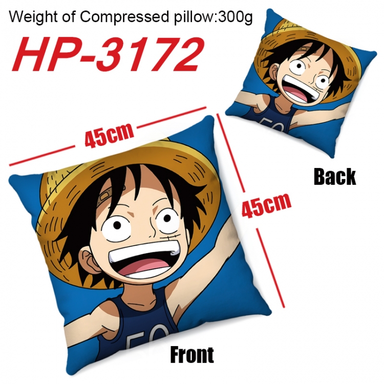 One Piece  Anime digital printing double-sided printed pillow 45X45cm NO FILLING HP-3172