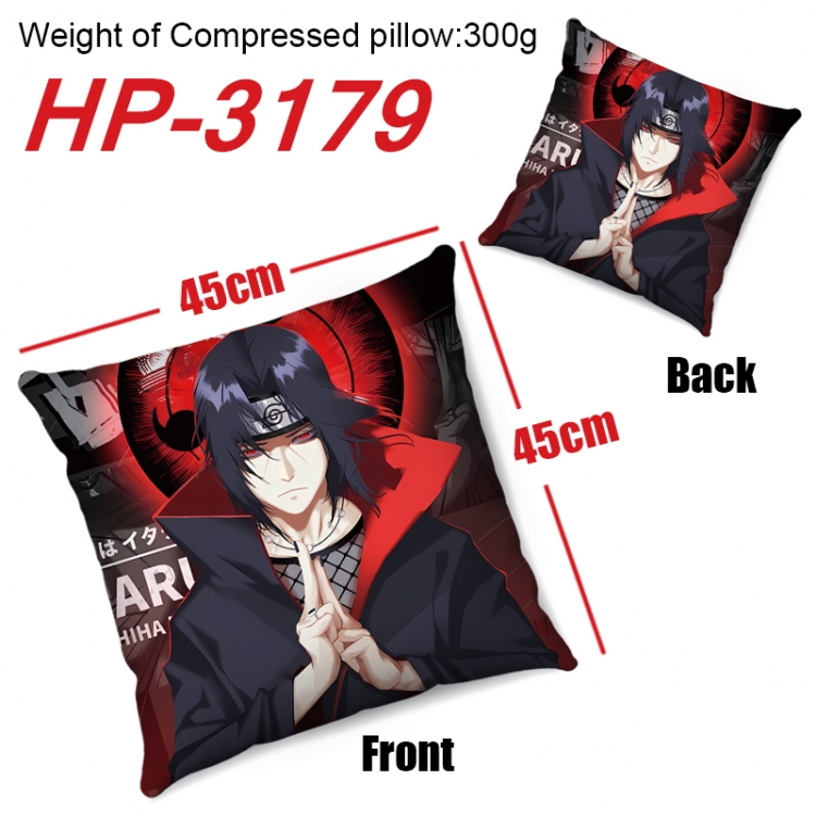 Naruto Anime digital printing double-sided printed pillow 45X45cm NO FILLING HP-3179