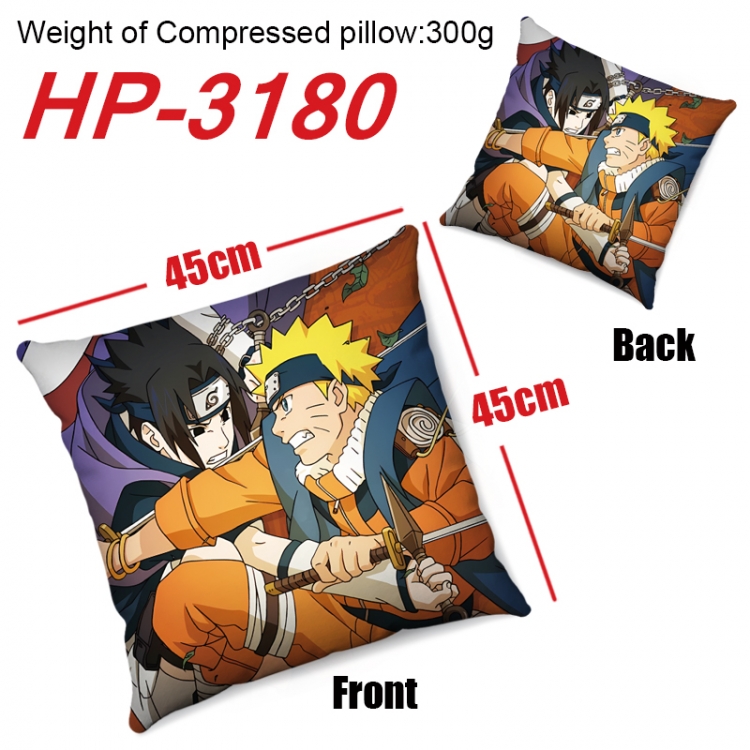 Naruto Anime digital printing double-sided printed pillow 45X45cm NO FILLING HP-3180