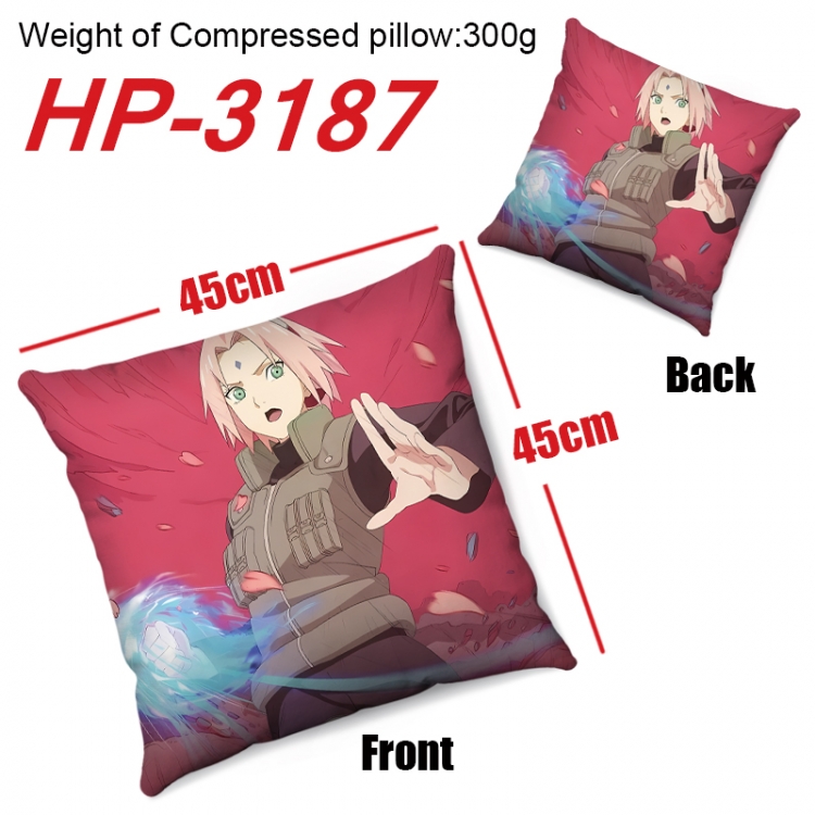 Naruto Anime digital printing double-sided printed pillow 45X45cm NO FILLING HP-3187