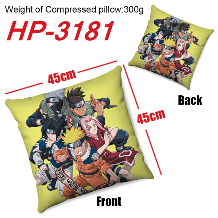 Naruto Anime digital printing double-sided printed pillow 45X45cm NO FILLING  HP-3181