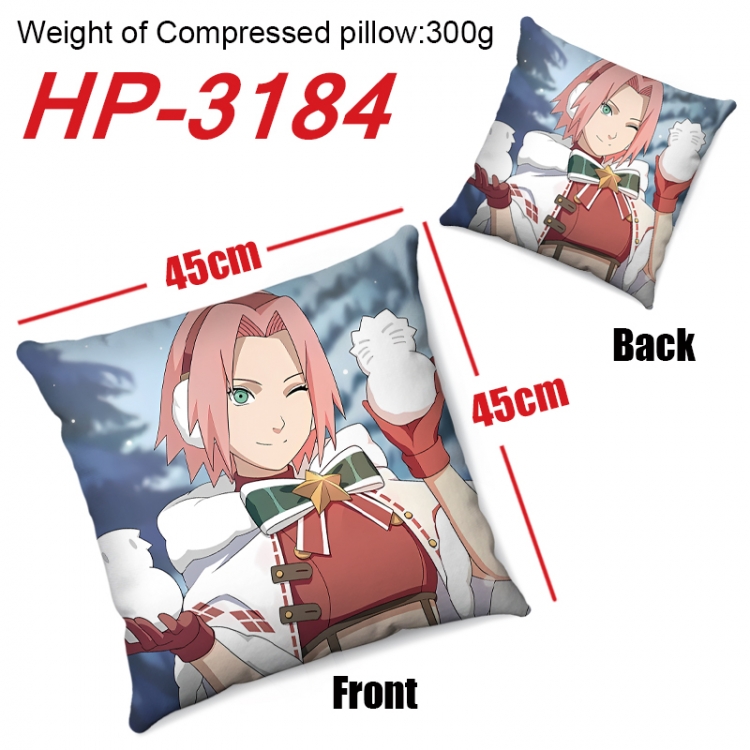 Naruto Anime digital printing double-sided printed pillow 45X45cm NO FILLING HP-3184