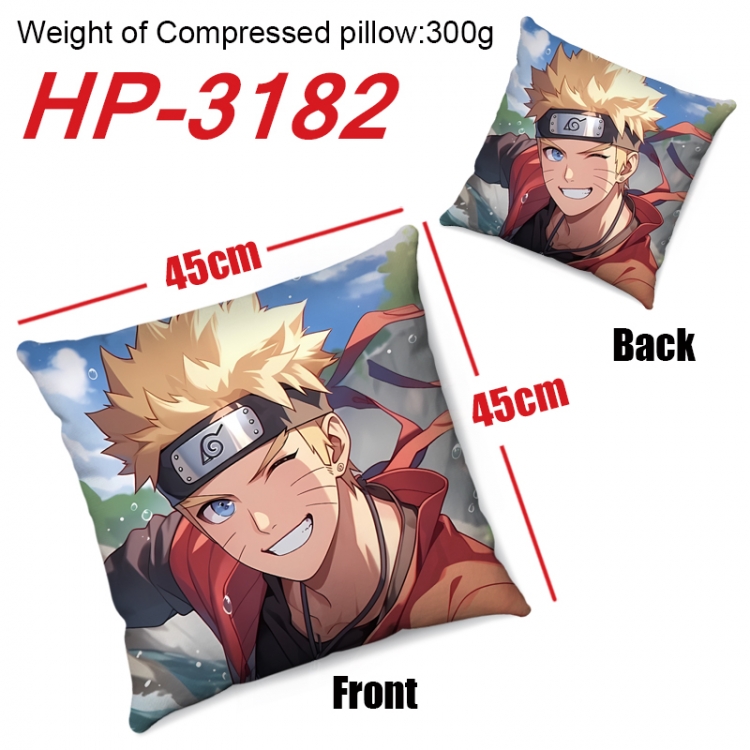 Naruto Anime digital printing double-sided printed pillow 45X45cm NO FILLING HP-3182