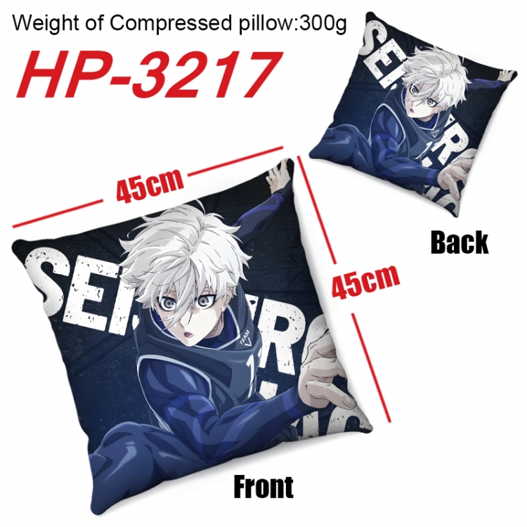 BLUE LOCK Anime digital printing double-sided printed pillow 45X45cm NO FILLING  HP-3217