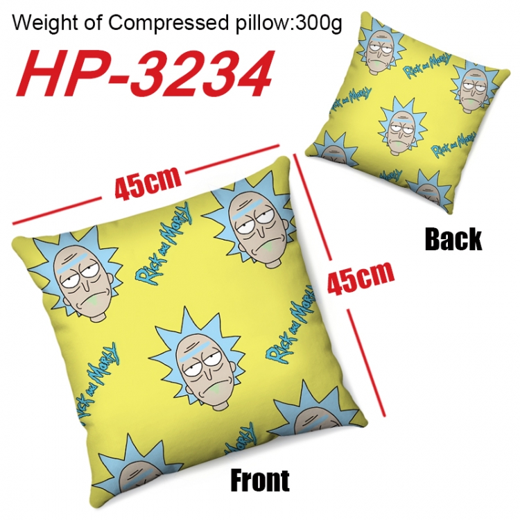 Rick and Morty Anime digital printing double-sided printed pillow 45X45cm NO FILLING HP-3234