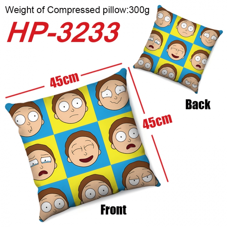 Rick and Morty Anime digital printing double-sided printed pillow 45X45cm NO FILLING HP-3233