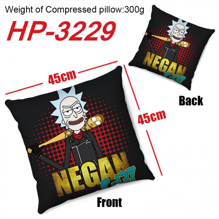 Rick and Morty Anime digital printing double-sided printed pillow 45X45cm NO FILLING HP-3229