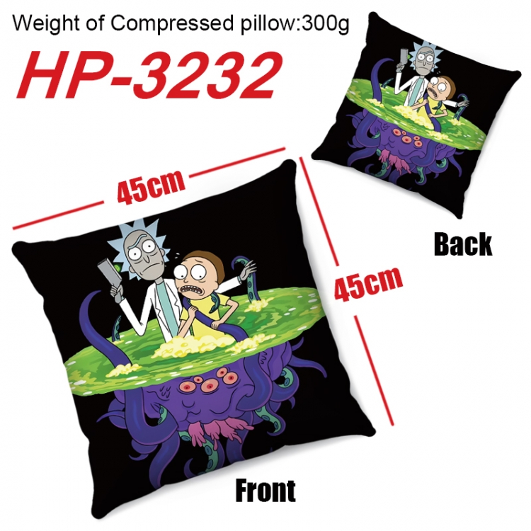 Rick and Morty Anime digital printing double-sided printed pillow 45X45cm NO FILLING HP-3232