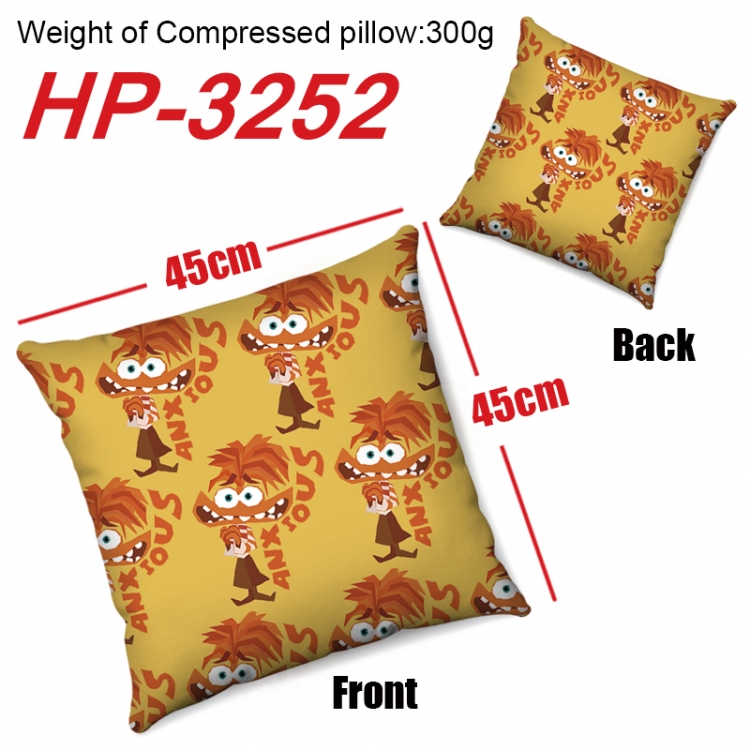 Inside Out Anime digital printing double-sided printed pillow 45X45cm NO FILLING HP-3252