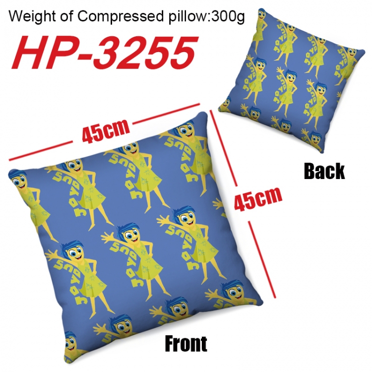 Inside Out Anime digital printing double-sided printed pillow 45X45cm NO FILLING HP-3255