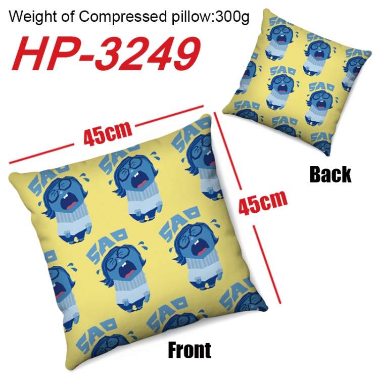 Inside Out Anime digital printing double-sided printed pillow 45X45cm NO FILLING HP-3249