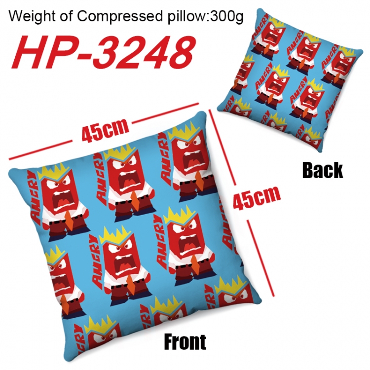 Inside Out Anime digital printing double-sided printed pillow 45X45cm NO FILLING  HP-3248