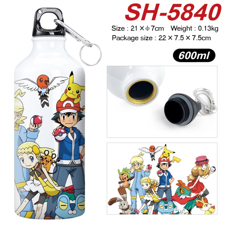 Pokemon Anime print sports kettle aluminum kettle water cup 600ml 21x7cm  SH-5840