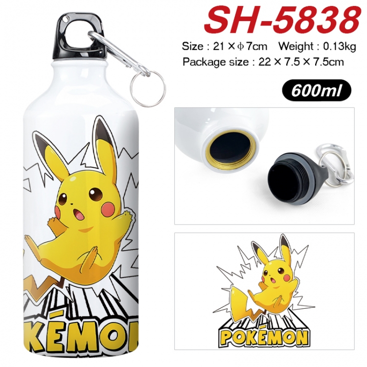 Pokemon Anime print sports kettle aluminum kettle water cup 600ml 21x7cm  SH-5838