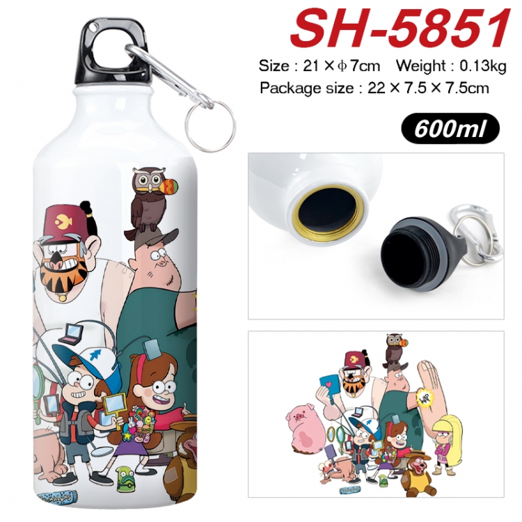 Gravity Falls Anime print sports kettle aluminum kettle water cup 600ml 21x7cm SH-5851