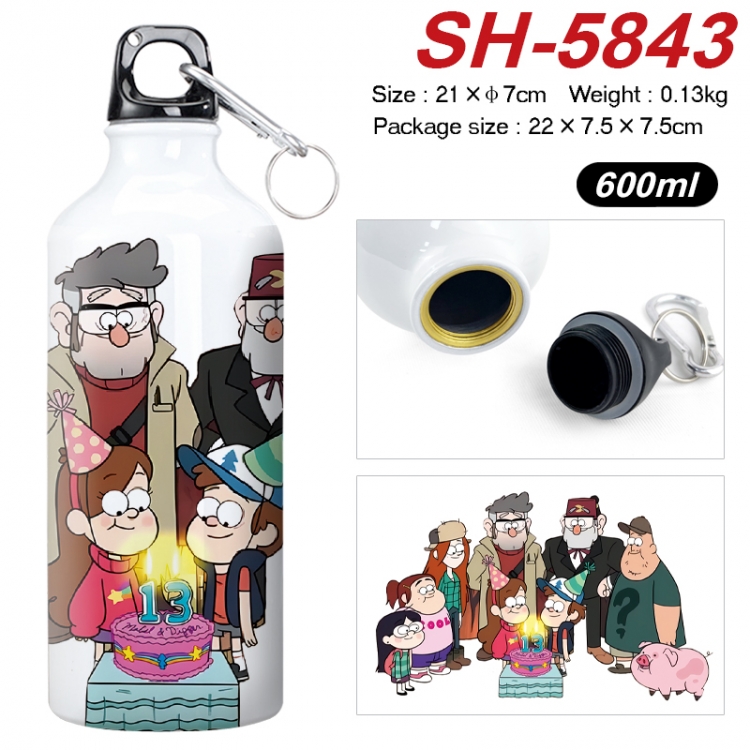 Gravity Falls Anime print sports kettle aluminum kettle water cup 600ml 21x7cm SH-5843