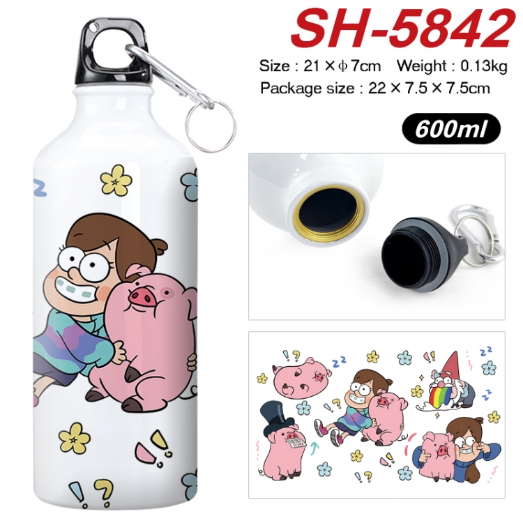 Gravity Falls Anime print sports kettle aluminum kettle water cup 600ml 21x7cm  SH-5842