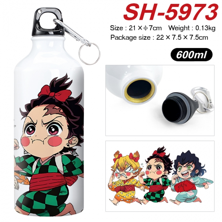 Demon Slayer Kimets Anime print sports kettle aluminum kettle water cup 600ml 21x7cm SH-5973