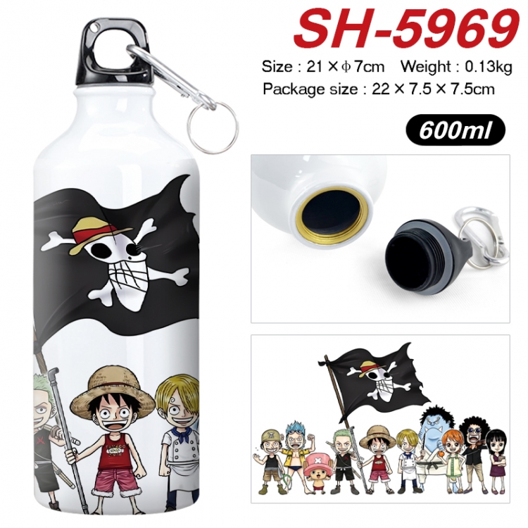 One Piece Anime print sports kettle aluminum kettle water cup 600ml 21x7cm  SH-5969