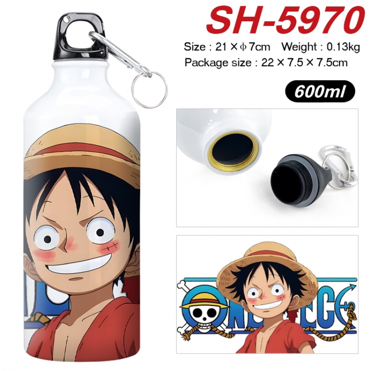 One Piece Anime print sports kettle aluminum kettle water cup 600ml 21x7cm SH-5970