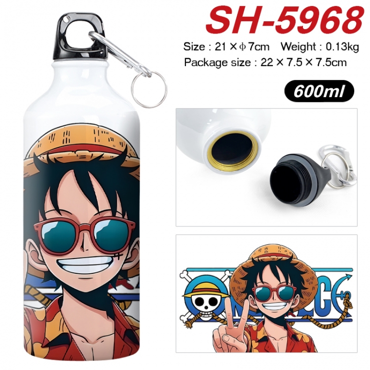 One Piece Anime print sports kettle aluminum kettle water cup 600ml 21x7cm SH-5968