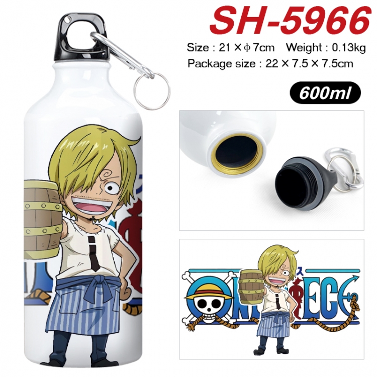 One Piece Anime print sports kettle aluminum kettle water cup 600ml 21x7cm SH-5966