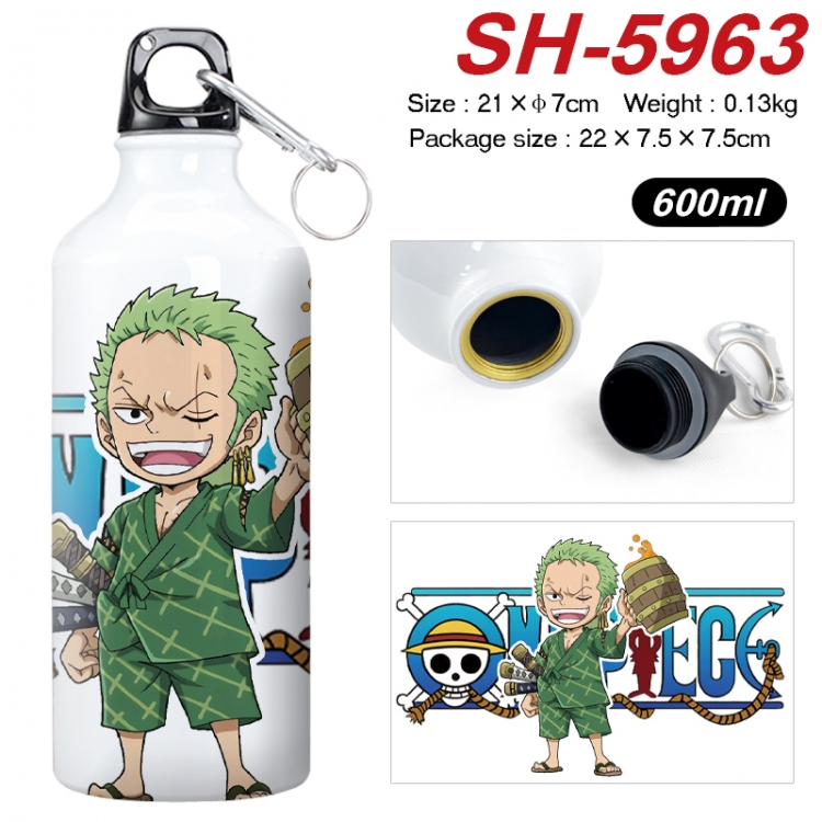 One Piece Anime print sports kettle aluminum kettle water cup 600ml 21x7cm SH-5963