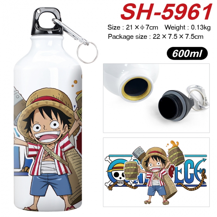 One Piece Anime print sports kettle aluminum kettle water cup 600ml 21x7cm  SH-5961