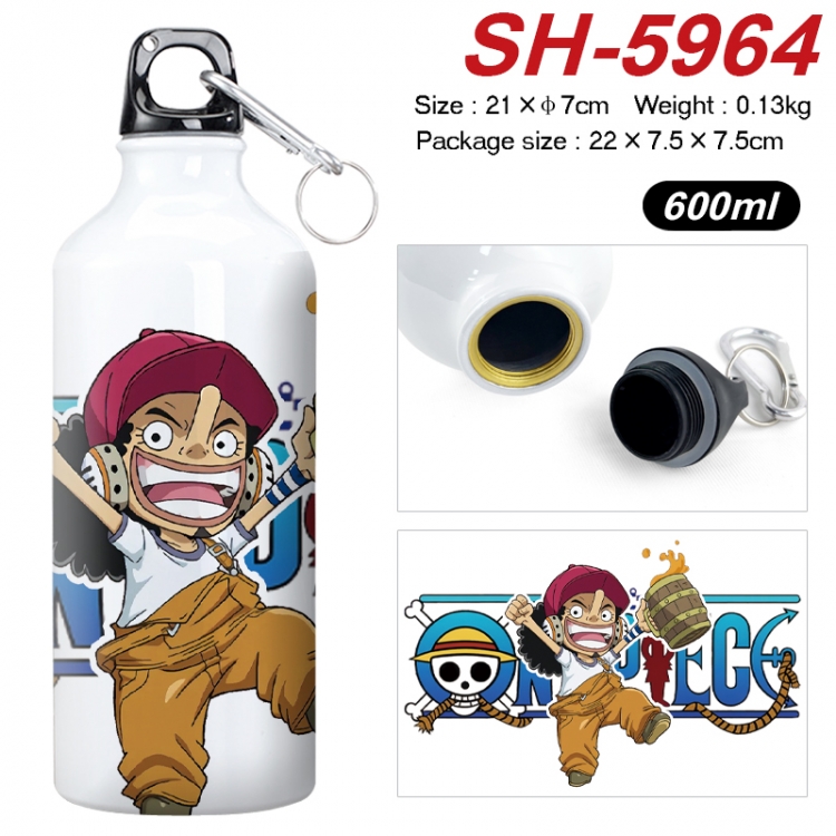 One Piece Anime print sports kettle aluminum kettle water cup 600ml 21x7cm SH-5964