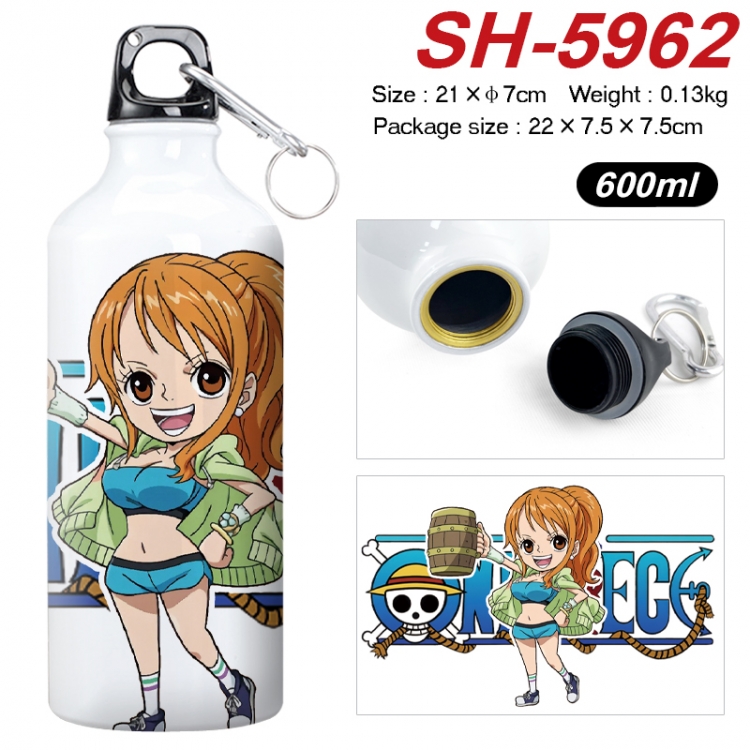 One Piece Anime print sports kettle aluminum kettle water cup 600ml 21x7cm SH-5962