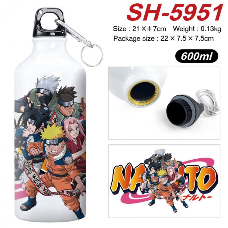 Naruto Anime print sports kettle aluminum kettle water cup 600ml 21x7cm SH-5951