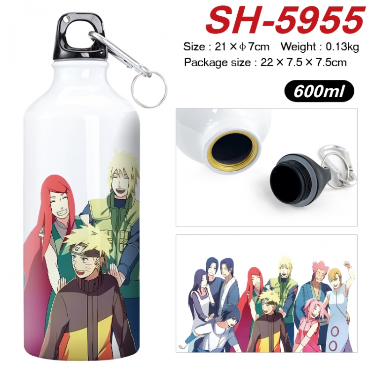 Naruto Anime print sports kettle aluminum kettle water cup 600ml 21x7cm SH-5955