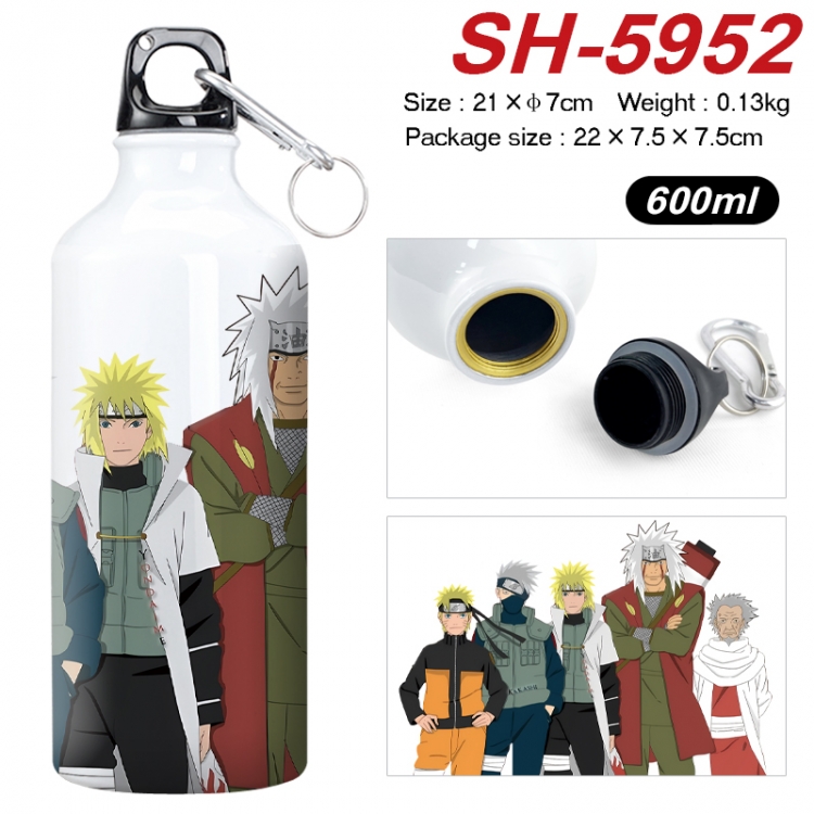 Naruto Anime print sports kettle aluminum kettle water cup 600ml 21x7cm SH-5952