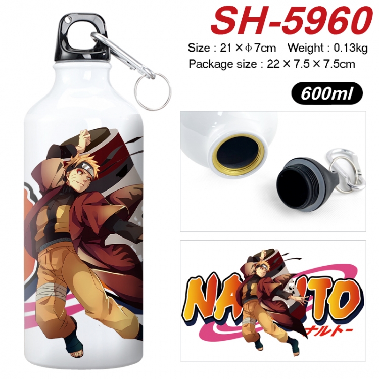 Naruto Anime print sports kettle aluminum kettle water cup 600ml 21x7cm SH-5960