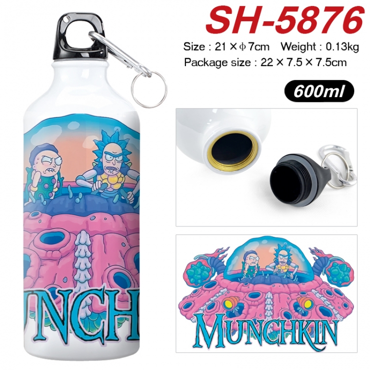 Rick and Morty Anime print sports kettle aluminum kettle water cup 600ml 21x7cm SH-5876